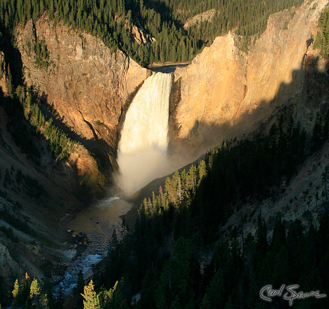 Lower Yellowstone Falls at Dawn - Yellowstone National Park
