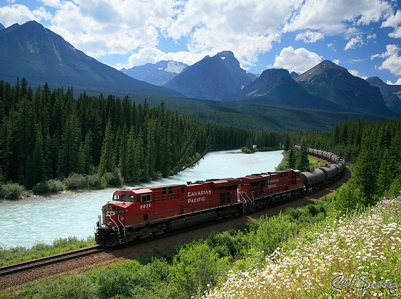 Train in the Bow River Valley